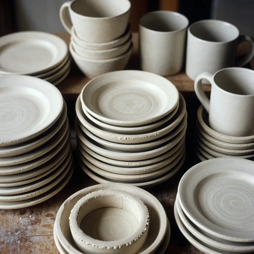 Ceramic bowls with natural finish